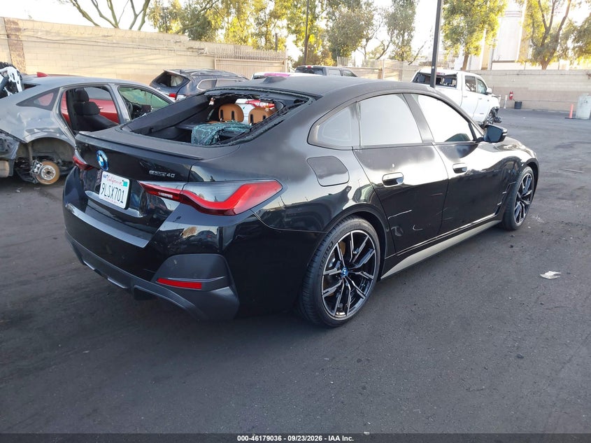 Vin: wby73aw07rfs46555, lot: 46678896, bmw i4 gran coupe edrive40 20244