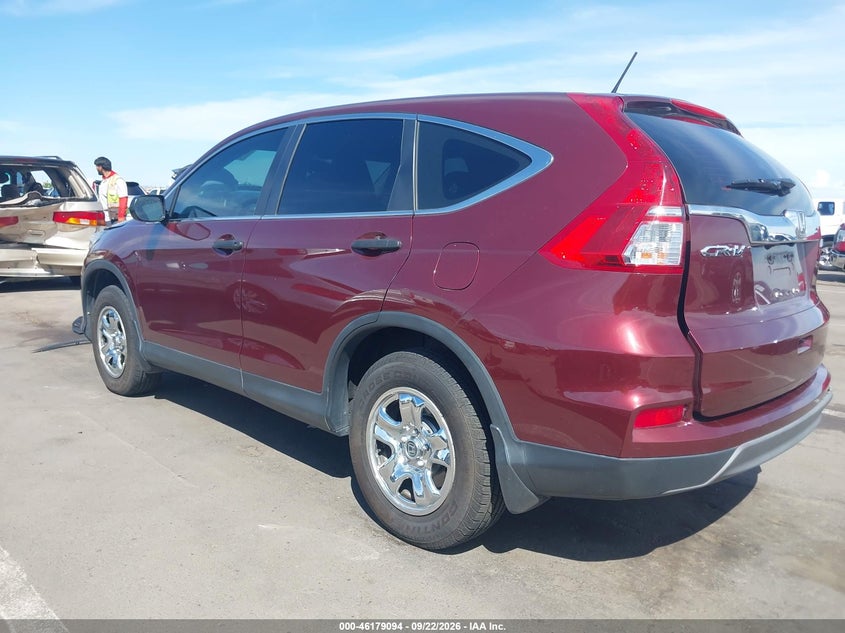 Vin: 5j6rm4h34fl015426, lot: 46678954, honda cr-v lx 20153