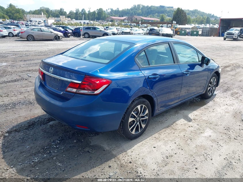Vin: 19xfb2f83ee232555, lot: 46678983, honda civic ex 20144