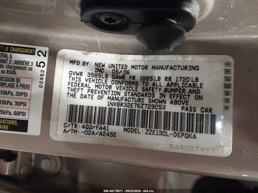 2006 TOYOTA COROLLA CE · Фото 9