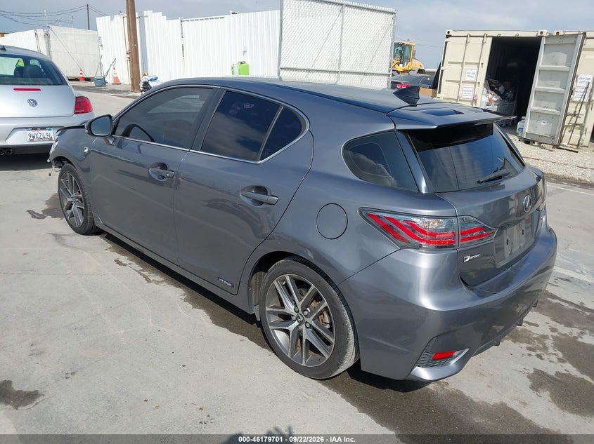 Vin: jthkd5bh6g2260316, lot: 46679561, lexus ct 200h 20163