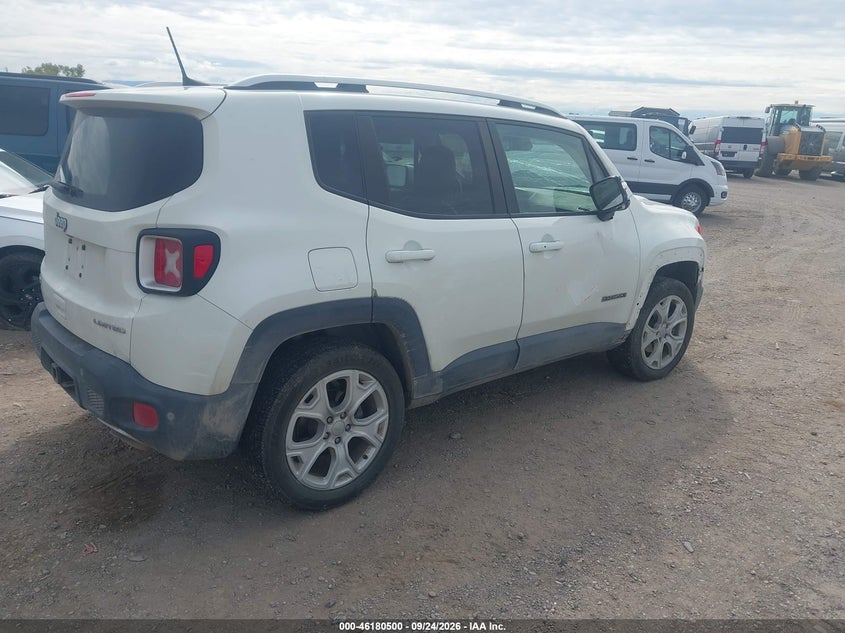 Vin: zaccjbdb0jph10741, lot: 46680360, jeep renegade limited 4x4 20184