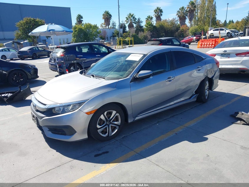 2018 Honda Civic, Левый зад, IAAI, VIN 2HGFC2F51JH573701 — фото 2