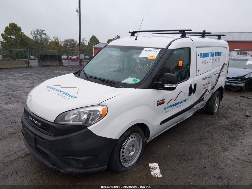 Vin: zfbhrfab3k6m47405, lot: 46681102, ram promaster city tradesman 20192