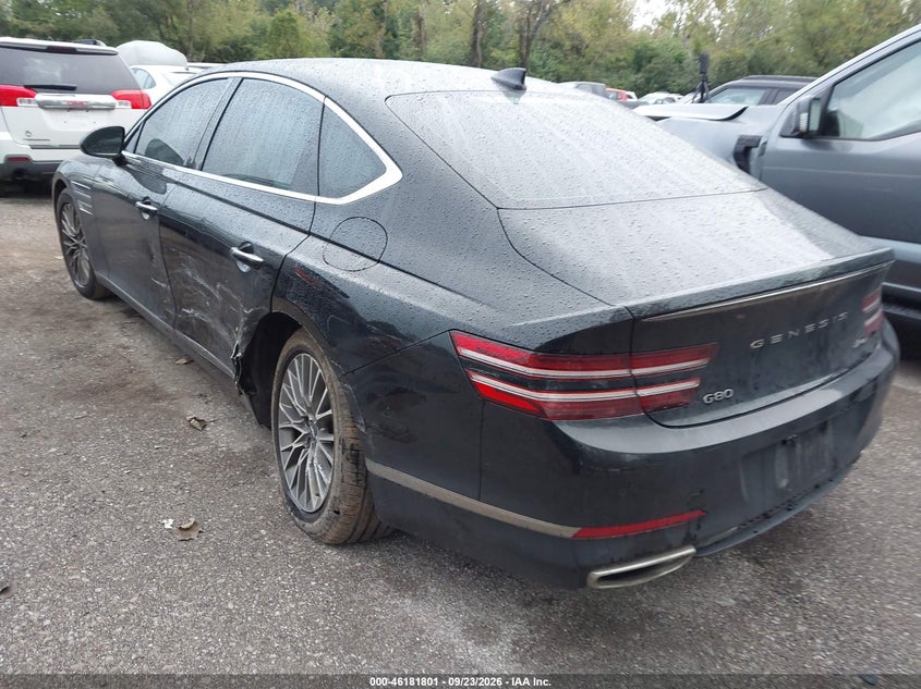 Vin: kmtgb4sc2mu049336, lot: 46681661, genesis g80 2.5t awd 20213