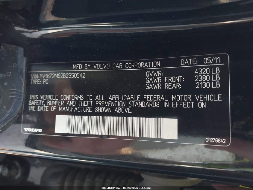2011 VOLVO S40 T5 · Фото 9