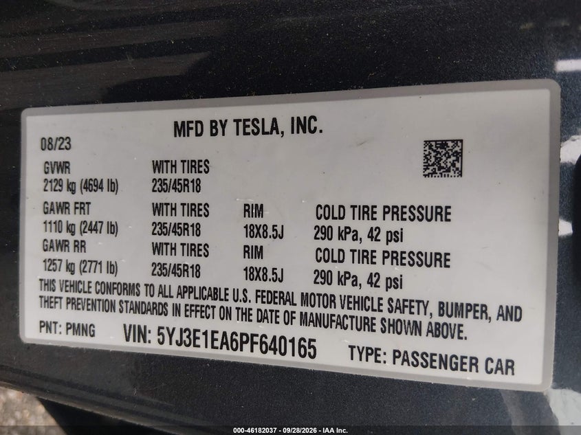 2023 TESLA MODEL 3 REAR-WHEEL DRIVE · Фото 9