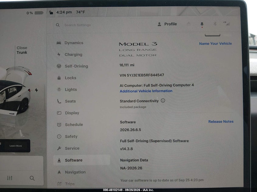 TESLA MODEL 3 2024 VIN 5YJ3E1EB5RF844547