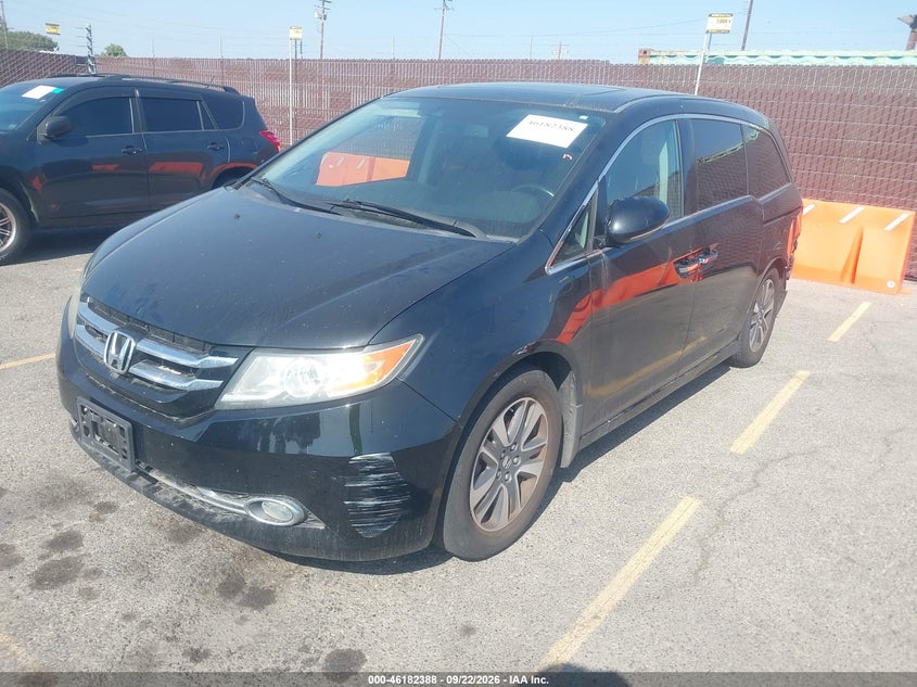 2014 Honda Odyssey, Удар ззаду, IAAI, VIN 5FNRL5H90EB111610 — фото 2