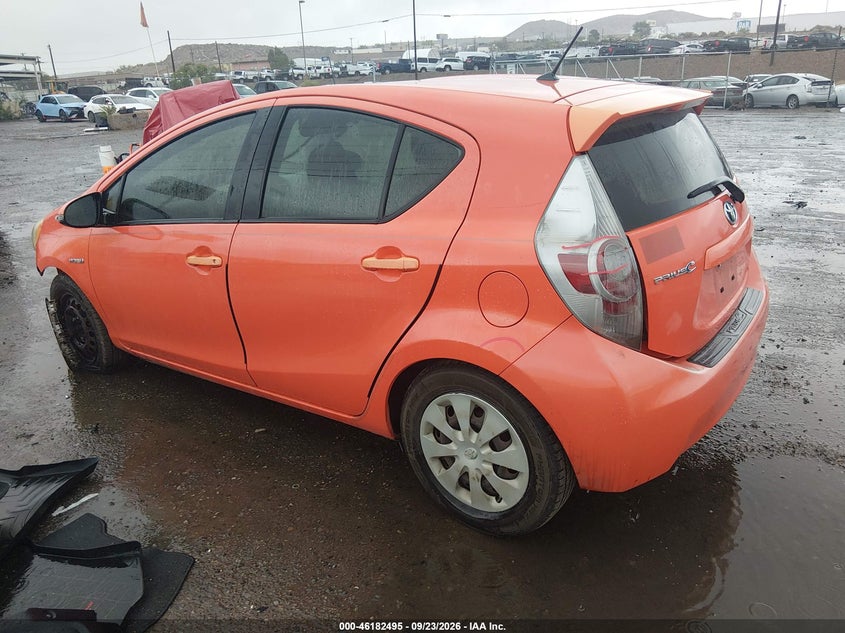 Vin: jtdkdtb38c1018458, lot: 46682355, toyota prius c two 20123