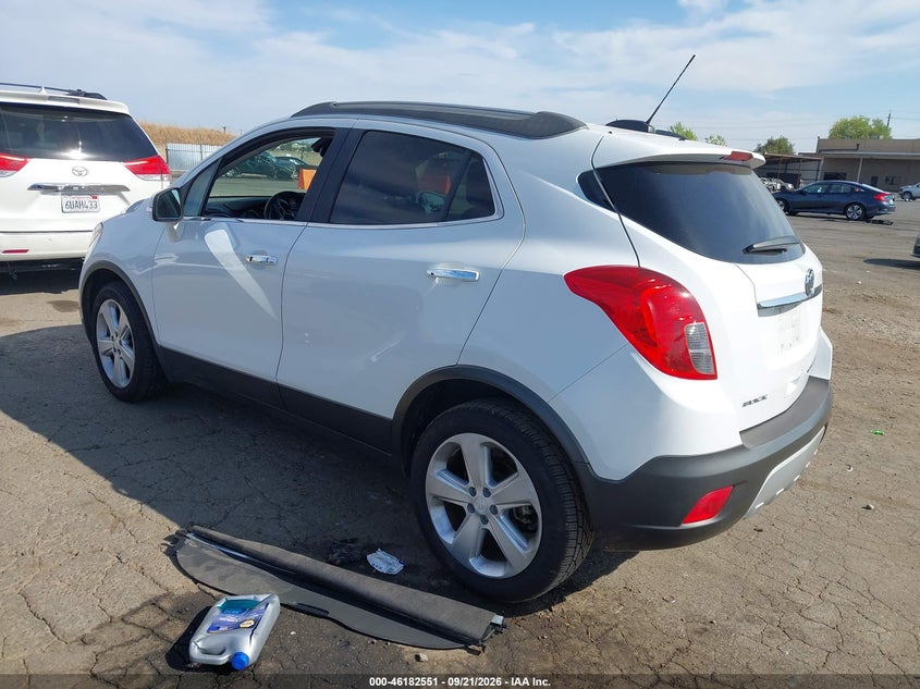 Vin: kl4cjasb2gb701727, lot: 46682411, buick encore 20163