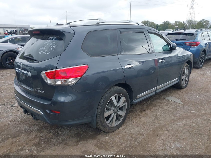 Vin: 5n1ar2mm3dc600160, lot: 46682862, nissan pathfinder platinum 20134