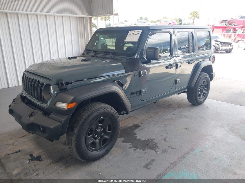 Vin: 1c4pjxdg9rw299882, lot: 46682995, jeep wrangler 4-door sport 4x4 20242