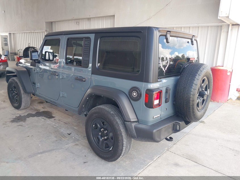 Vin: 1c4pjxdg9rw299882, lot: 46682995, jeep wrangler 4-door sport 4x4 20243