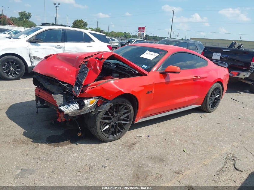 Vin: 1fa6p8cf7f5308160, lot: 46682999, ford mustang gt premium 20152
