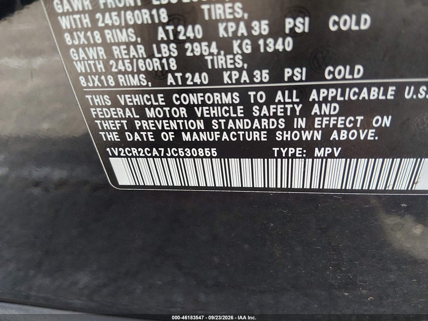 2018 VOLKSWAGEN ATLAS 3.6L V6 SE · Фото 9