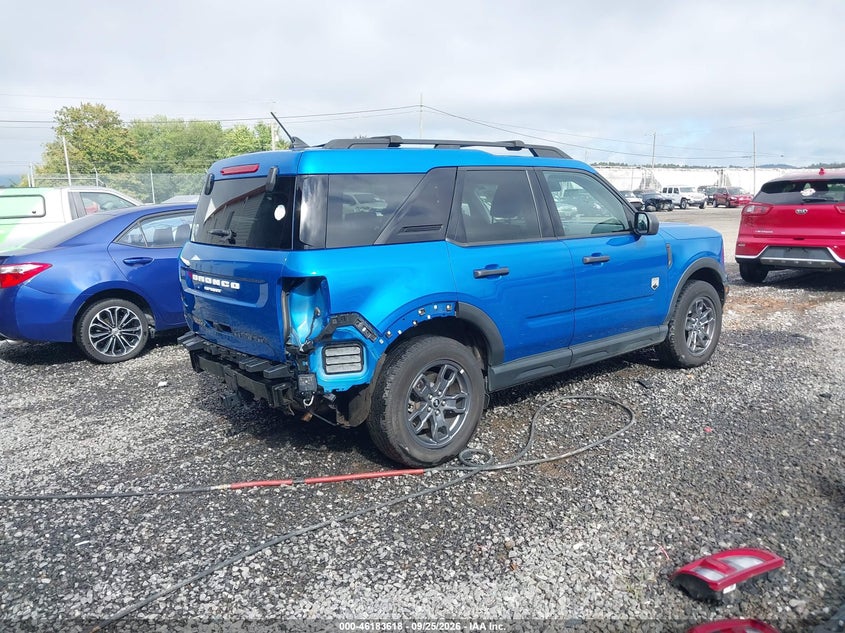 Vin: 3fmcr9b60nrd17885, lot: 46683478, ford bronco sport big bend 20224