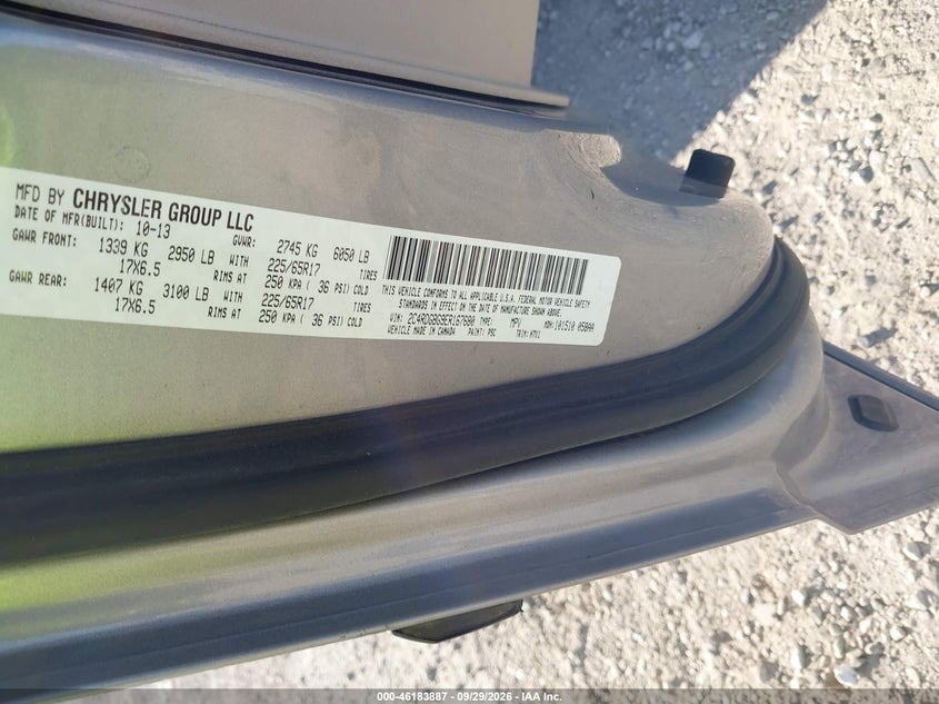 DODGE GRAND CARAVAN 2014 VIN 2C4RDGBG9ER167680