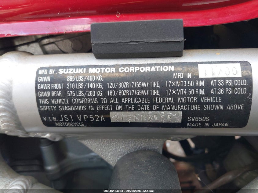 SUZUKI SV650 2001