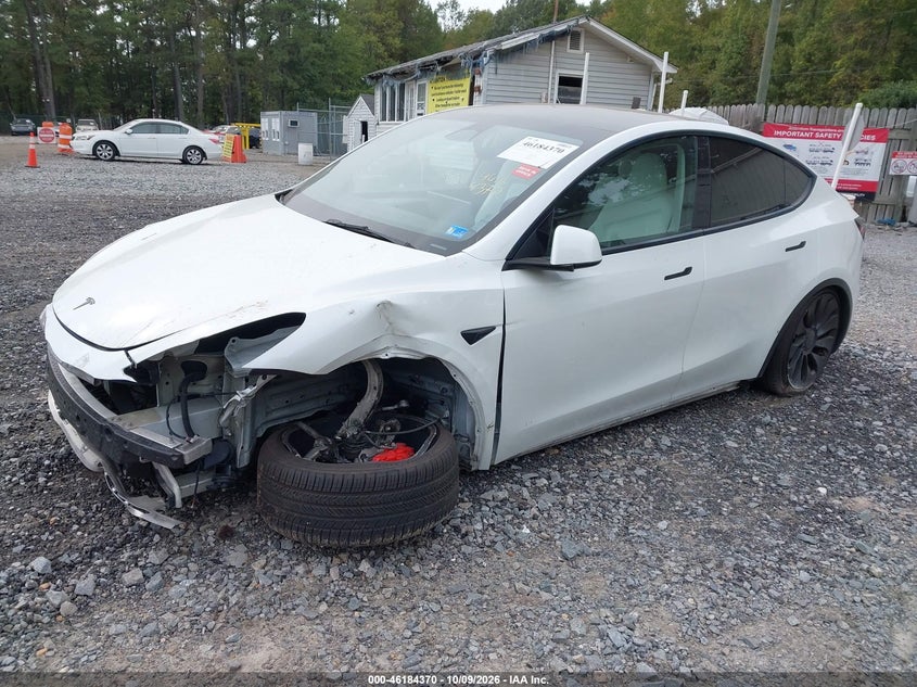 2023 Tesla Model Y Performance Dual Motor All-Wheel Drive, Удар спереди, IAAI, VIN 7SAYGDEF5PF751970 — фото 2