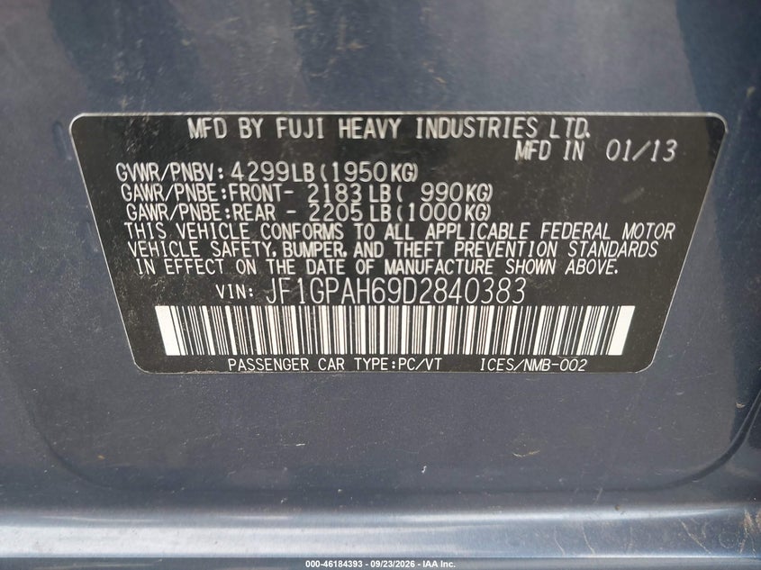 2013 SUBARU IMPREZA 2.0I LIMITED · Фото 9