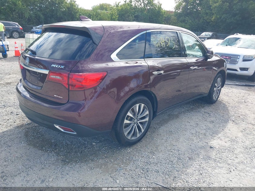 Vin: 5fryd4h4xgb023768, lot: 46684433, acura mdx technology   acurawatch plus packages/technology package 20164