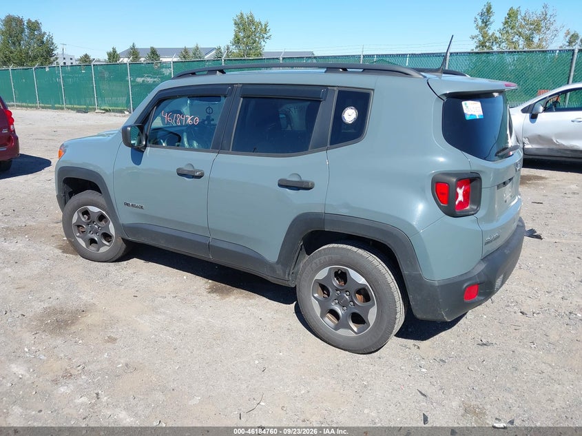 Vin: zaccjbab1jph16746, lot: 46684620, jeep renegade sport 4x4 20183