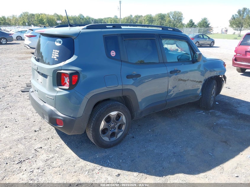 Vin: zaccjbab1jph16746, lot: 46684620, jeep renegade sport 4x4 20184