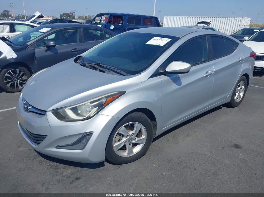 2014 Hyundai Elantra, Theft Recovery, IAAI, VIN 5NPDH4AE0EH459826 — photo 2