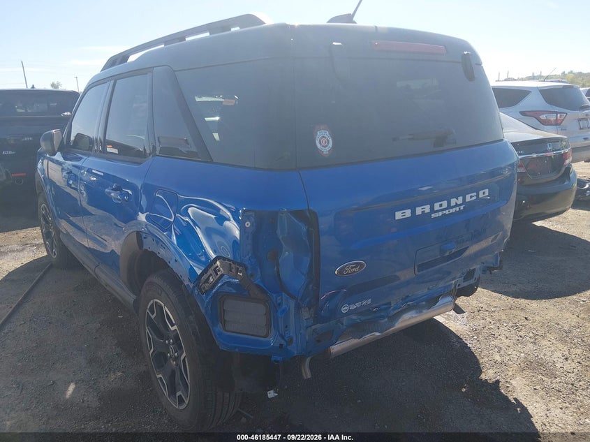 Vin: 3fmcr9cn0srf54619, lot: 46685307, ford bronco sport outer banks 20253