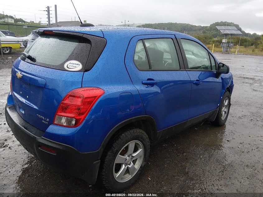 Vin: kl7cjpsb4fb069155, lot: 46685880, chevrolet trax 1ls 20154