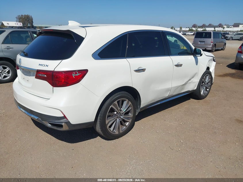 Vin: 5fryd3h58hb013809, lot: 46685883, acura mdx technology package 20174