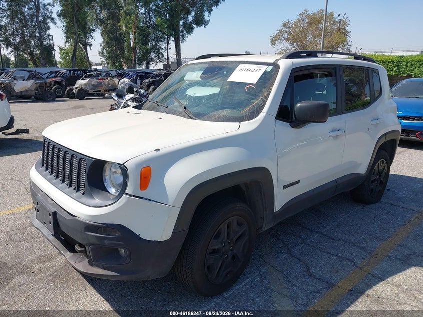 Vin: zaccjbab7jph89877, lot: 46686107, jeep renegade upland edition 4x4 20182