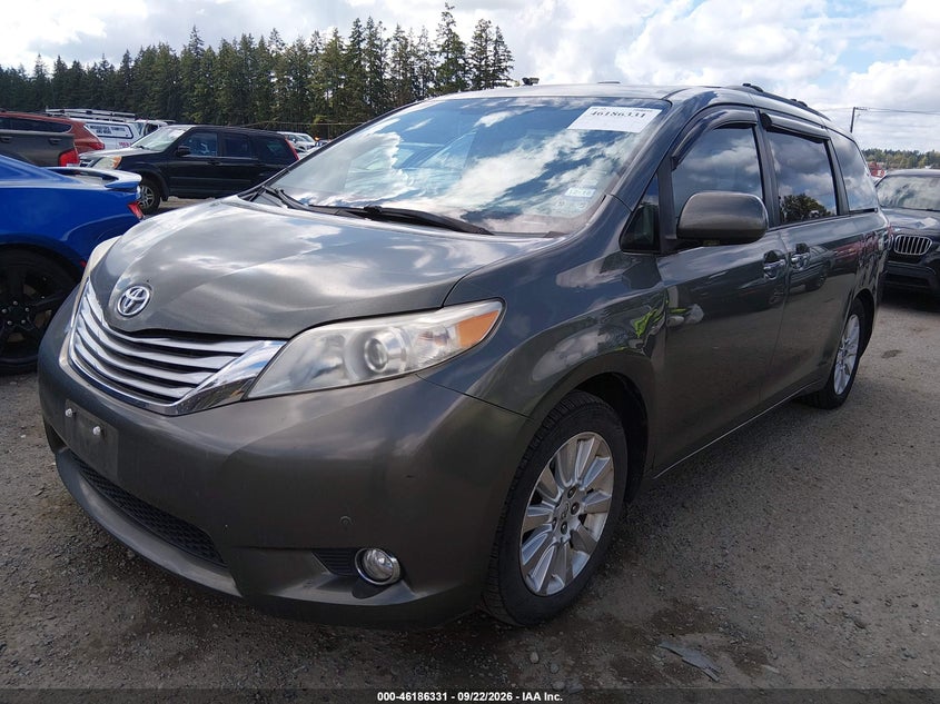 Vin: 5tdyk3dc6bs053465, lot: 46686191, toyota sienna limited v6 20112