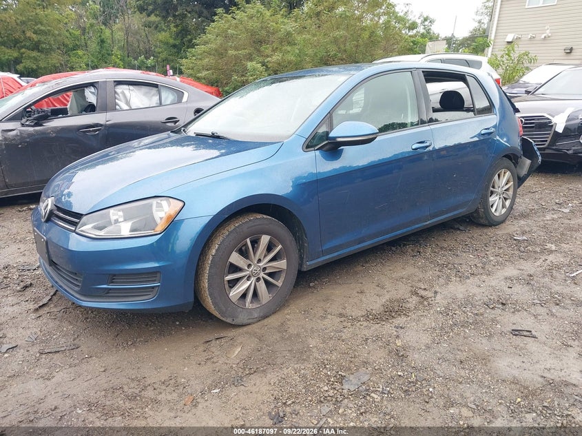 2015 Volkswagen Golf, Удар ззаду, IAAI, VIN 3VW217AU3FM080185 — фото 2