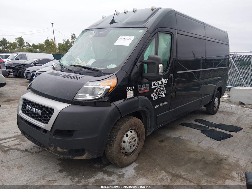 Vin: 3c6lrvdg0ne112083, lot: 46687100, ram promaster 2500 high roof 159 wb 20222