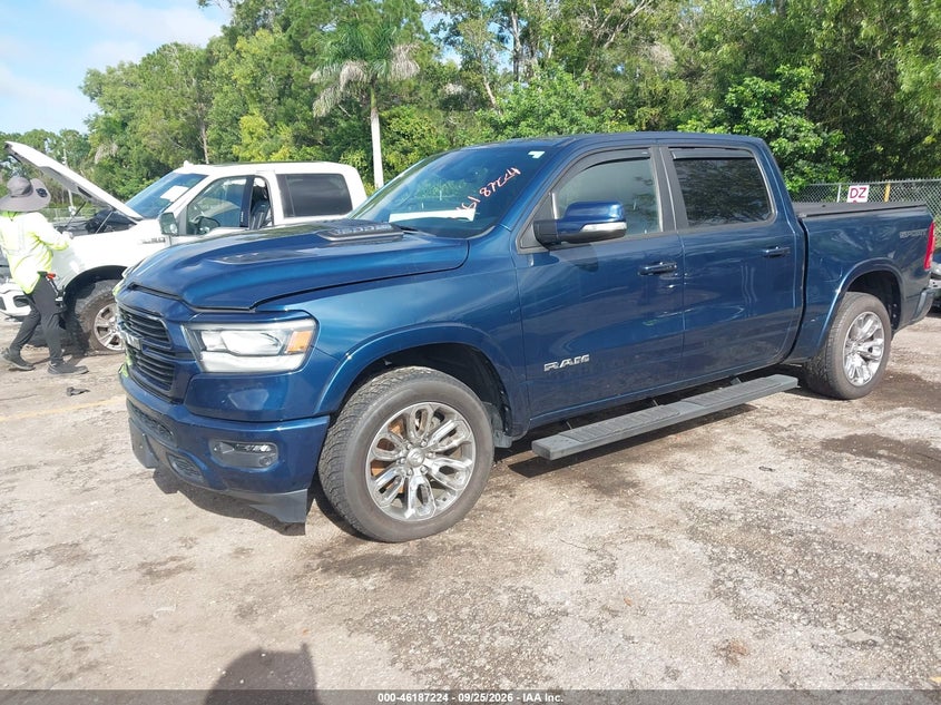 Vin: 1c6srfjt9nn182650, lot: 46687108, ram 1500 laramie  4x4 5'7 box 20222