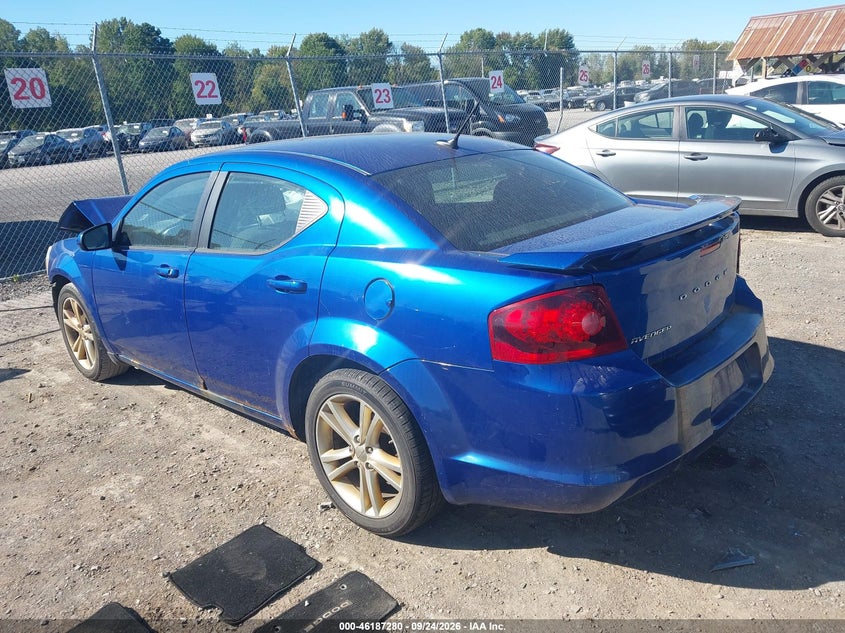 Vin: 1c3cdzcb5cn244046, lot: 46687164, dodge avenger sxt 20123