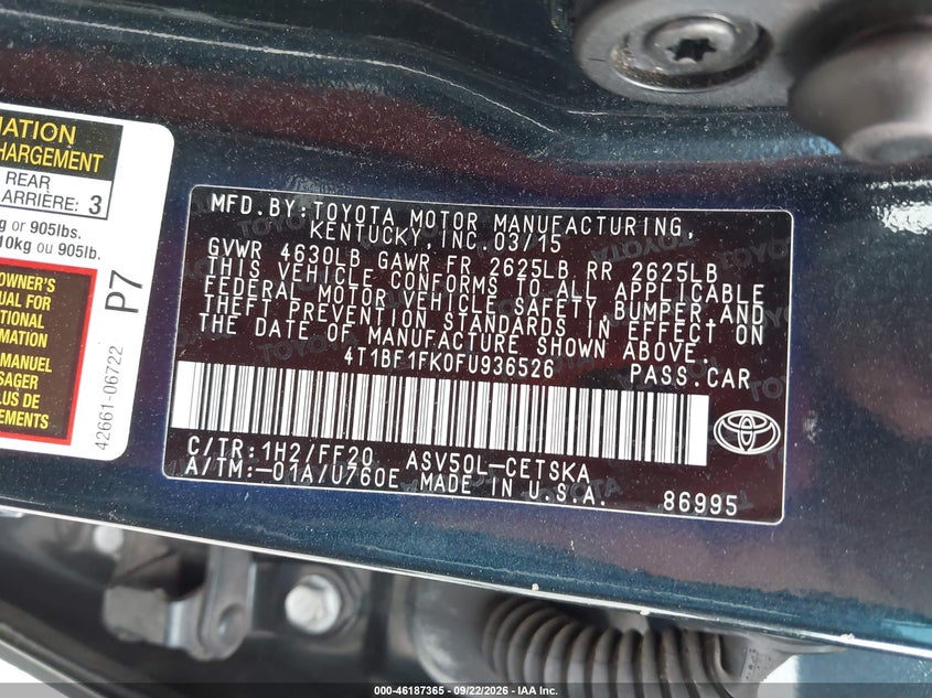 TOYOTA CAMRY - zdjęcie 9