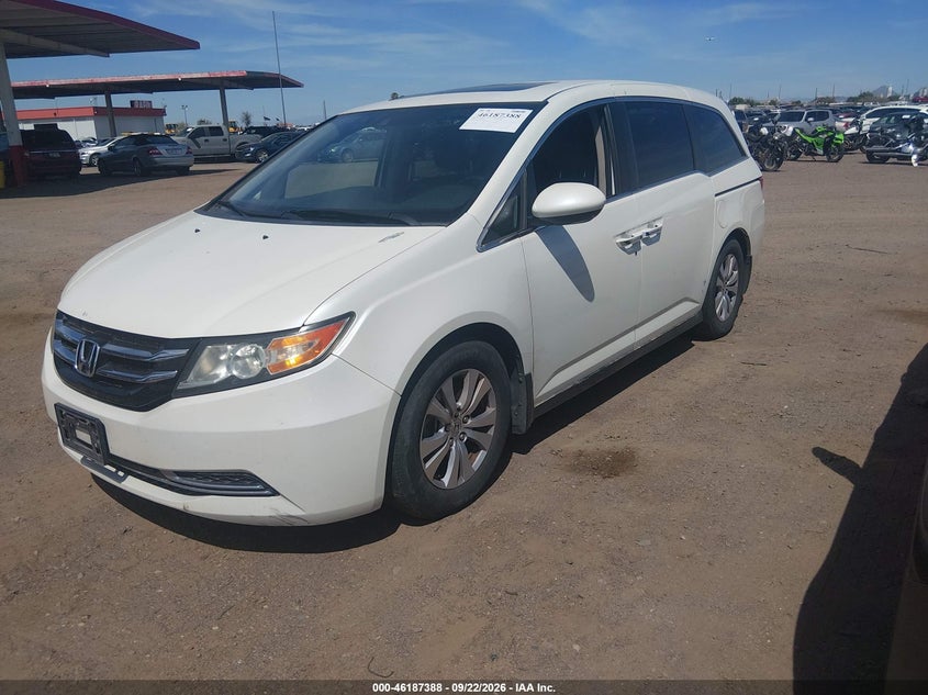 Vin: 5fnrl5h67eb014619, lot: 46687272, honda odyssey ex-l 20142