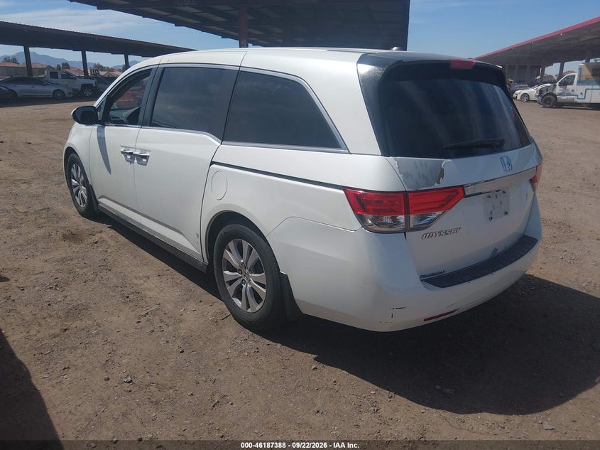Vin: 5fnrl5h67eb014619, lot: 46687272, honda odyssey ex-l 20143