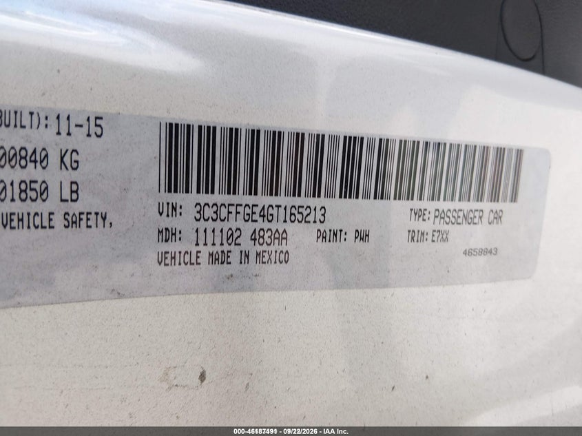 2016 FIAT 500E BATTERY ELECTRIC · Фото 9