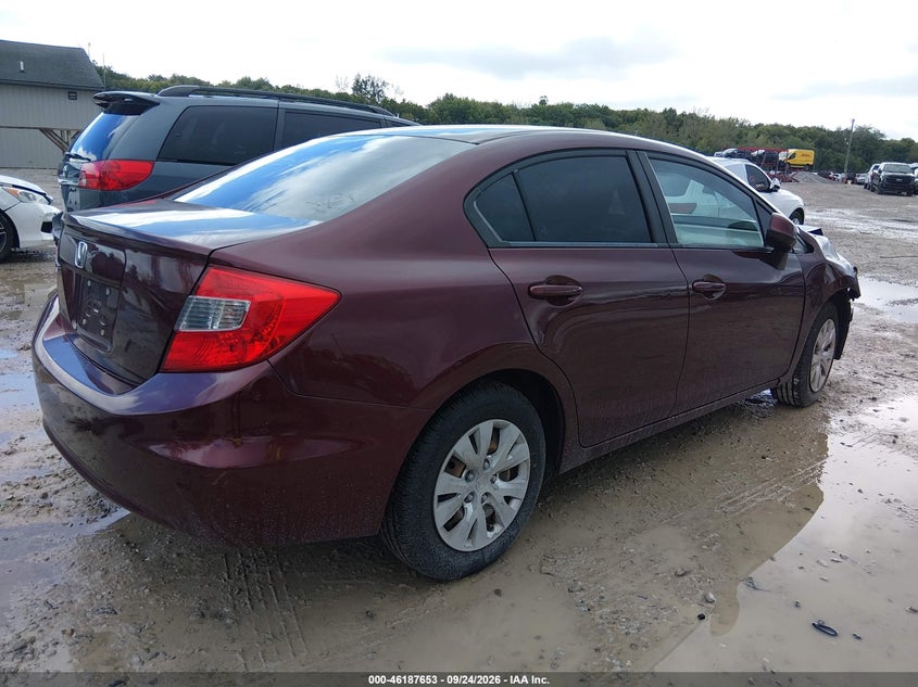 Vin: 19xfb2f59ce043816, lot: 46687537, honda civic sdn lx 20124