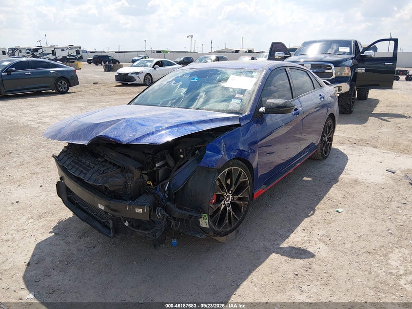 Vin: kmhlw4ak1pu016161, lot: 46687567, hyundai elantra n 20232
