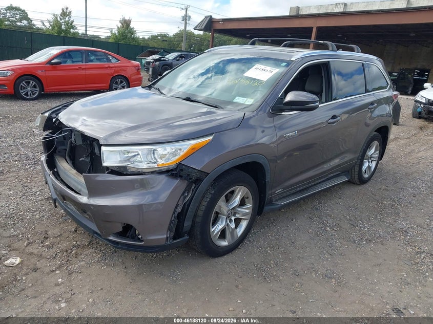 Vin: 5tddcrfh8gs019817, lot: 46688004, toyota highlander hybrid limited platinum 20162