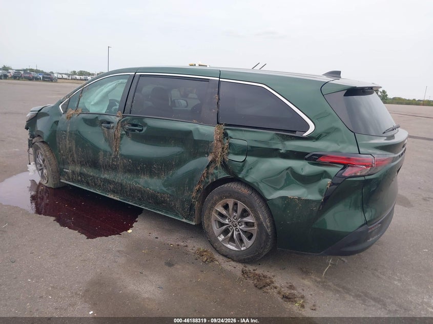Vin: 5tdkrkec7ms022531, lot: 46688203, toyota sienna le 20213