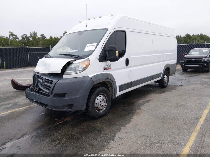 Vin: 3c6urvjg3je146103, lot: 46688219, ram promaster 3500 cargo van high roof 159 wb ext 20182