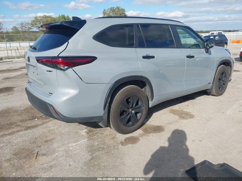 Vin: 5tdkbrch5ss648913, lot: 46688516, toyota highlander h??brido xle nightshade 20254