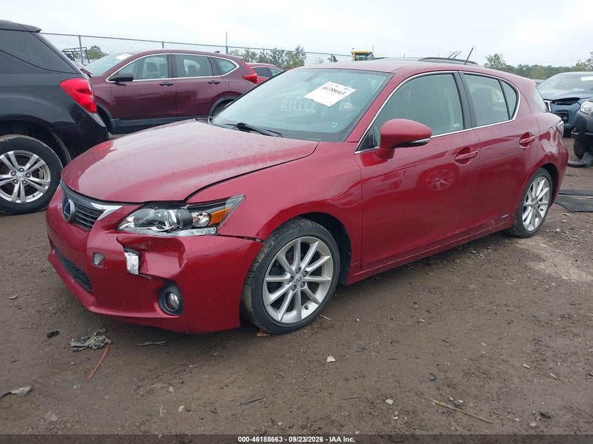 Vin: jthkd5bh2c2077201, lot: 46688547, lexus ct 200h premium 20122