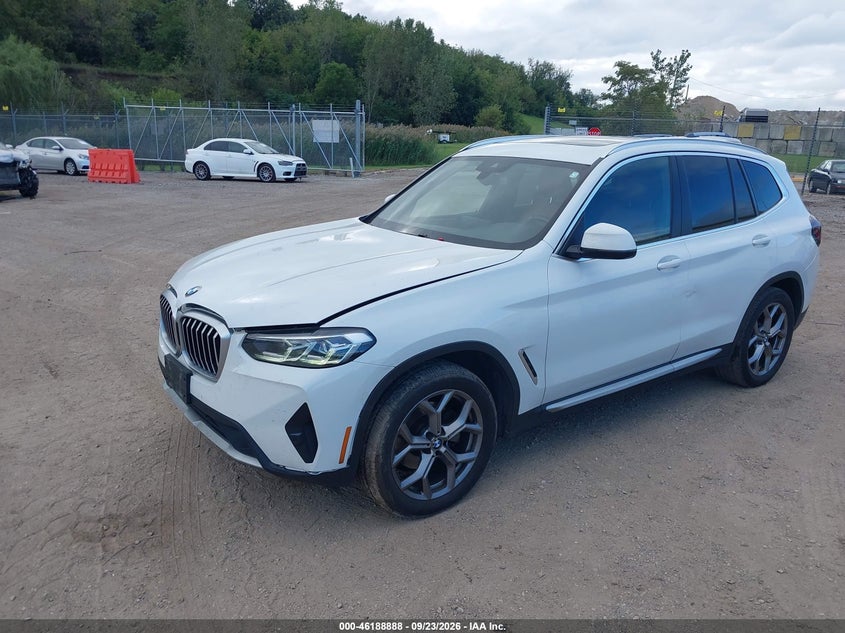 Vin: 5ux53dp09n9l35320, lot: 46688772, bmw x3 xdrive30i 20222